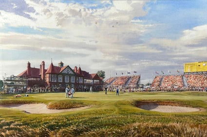 Arthur Weaver Watercolor, Ballesteros Triumphs at the 18th