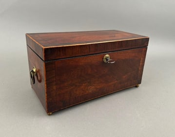 English Georgian Mahogany Tea Caddy, 18thc.