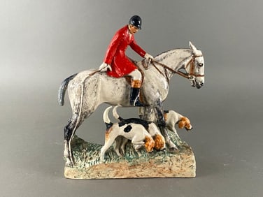 Kathleen Wheeler Crump Ceramic Figure Group, Fox Hunting