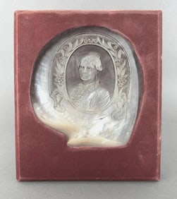 Italian Grand Tour Carved Abalone Shell Portrait, Late 19thc.