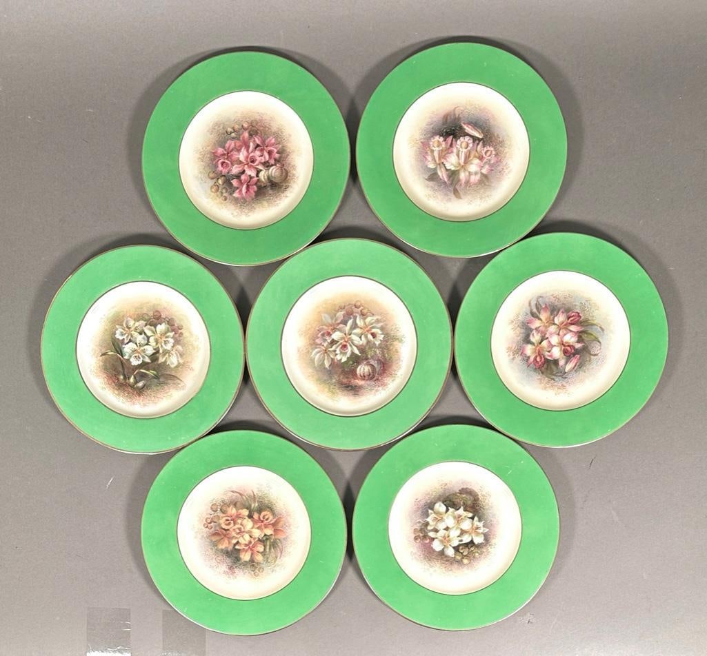 Seven Tiffany & Co. Floral Hand Painted Dessert Plates (1 of 6)