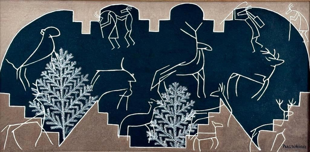 Pablita Velarde Earth Painting, The Deer Herd (1 of 11)