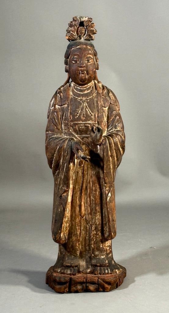 Large Chinese Carved Wood Figure of Guanyin (1 of 13)