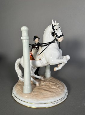Vienna Porcelain Figural Group Lipizaner Horse and Trainer