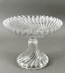 Cristalleries de Baccarat Swirl Molded Glass Compote