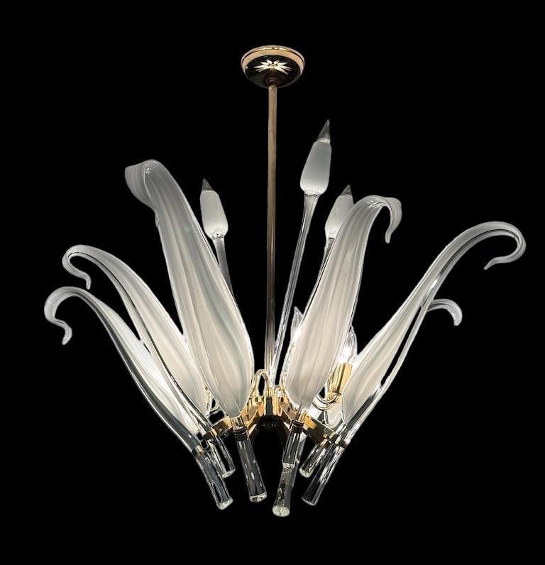 Franco Luce Modernist Murano Glass Chandelier, Cattails (1 of 9)