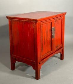 Chinese Red Painted Cabinet