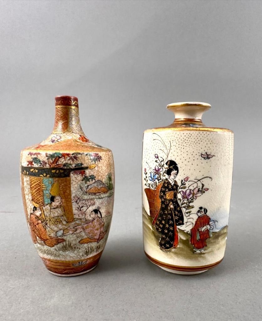 Two Japanese Satsuma Cabinet Vases (1 of 4)