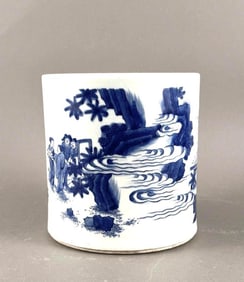 Chinese Blue and White Porcelain Brush Holder