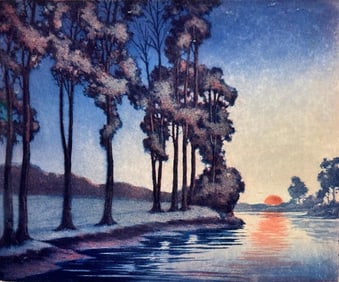 F. Leslie Thompson Etching, "Sunset"