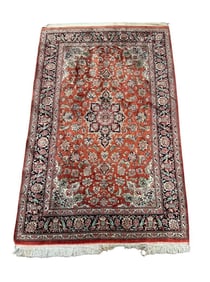 Semi Antique Persian Silk Carpet, Tabriz 6' 8" x 4' 2"