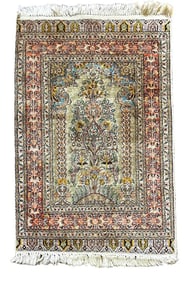Persian Silk Prayer Rug, 3' x 2'