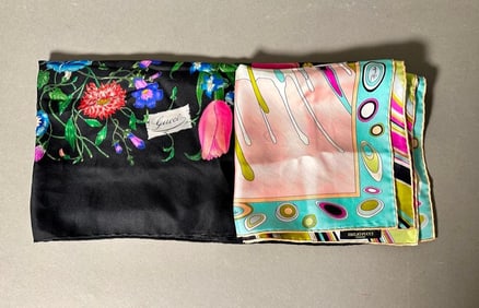 Gucci and Pucci Silk Twill Scarves