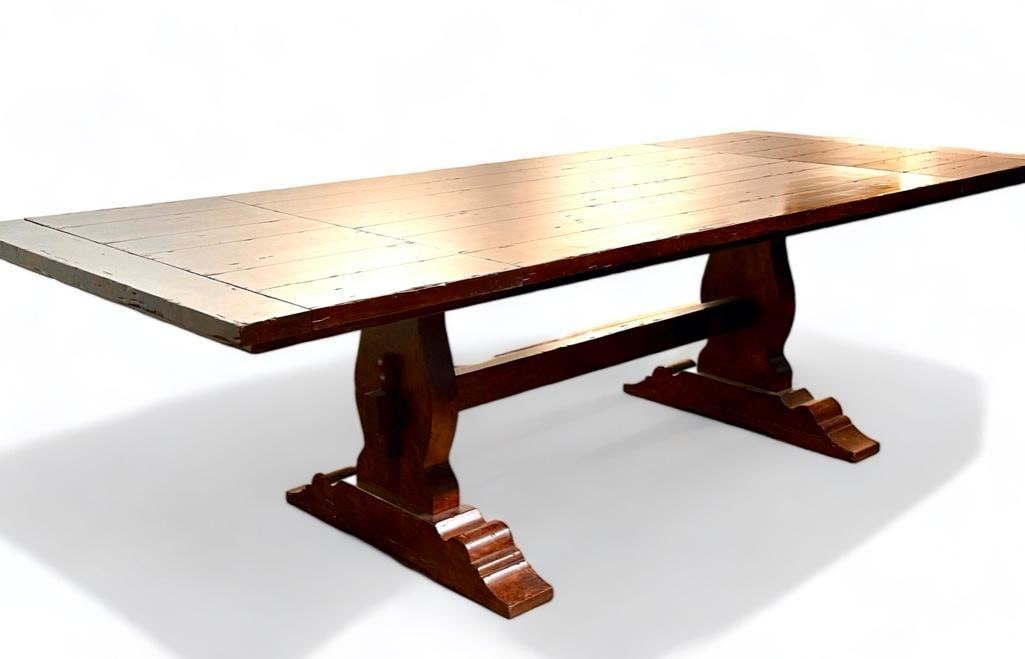 Walnut Trestle Dining Table, Modern (1 of 7)