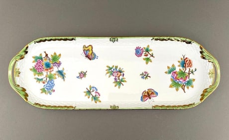 Herend Queen Victoria Green Oval Serving Tray