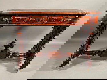 Renaissance Revival Walnut Partner's Desk, ca. 1865