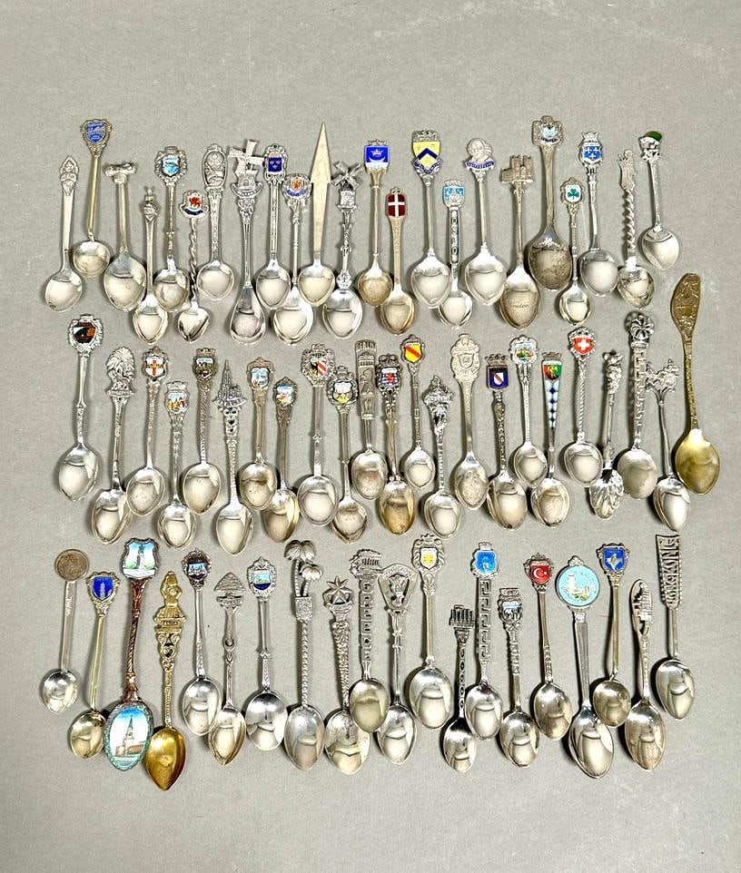 Large Lot of Sterling Silver Souvenir Spoons (1 of 4)