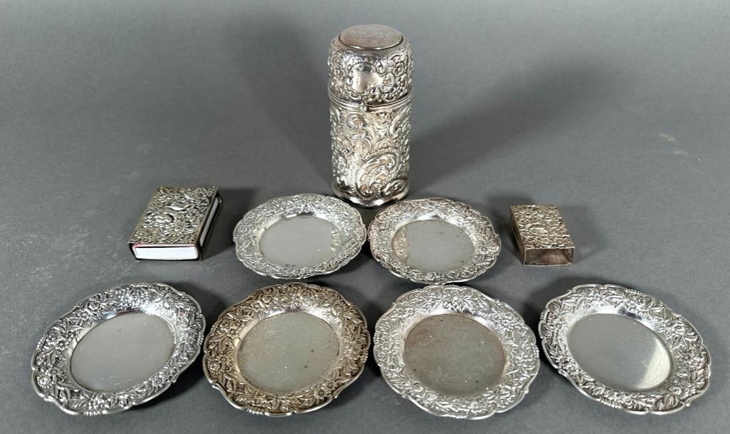 S. Kirk and Son Sterling Silver Repousse Pattern Smoking Articles (1 of 17)