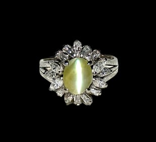Cat's Eye Platinum Ring