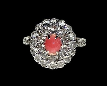 Conch Pearl and Diamond Ring