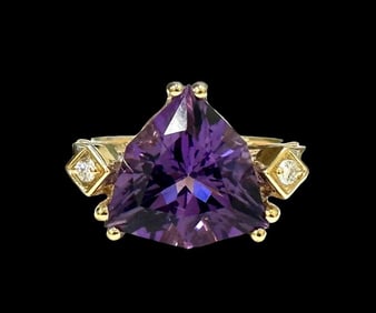 Fancy Cut Amethyst Ring