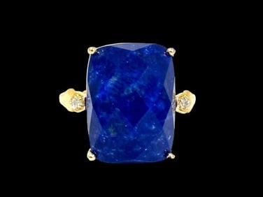 Fancy Cut Lapis Ring