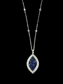 Sapphire and Diamond Pendant Necklace
