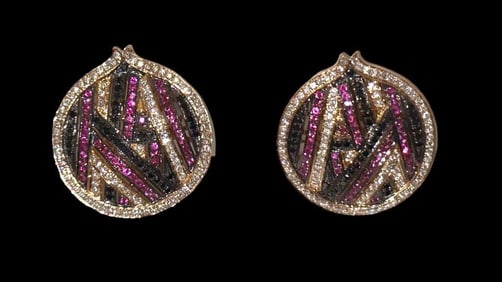 18K Ruby and Diamond Earrings