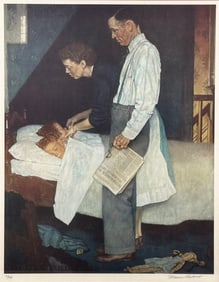 Norman Rockwell Lithograph, "Freedom from Fear"
