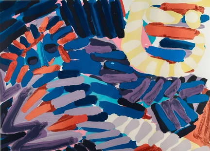 Karel Appel Lithograph, Fantastic Animal: Karel Appel (Dutch 1921-2006) Fantastic Animal, lithograph, signed in pencil lower right, numbered P.P. lower left, matted and framed. Dimensions: 21 x 29 in. image size, 32 x 39 in. as framed. 