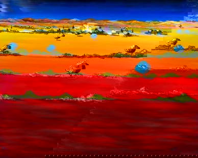 Jean Claude Tron Oil, Landscape, South of France: Jean Claude Tron (French b.1943) Landscape, South of France, oil on canvas, signed lower right, framed. Dimensions: 31 x 39 in. canvas size, 36 x 43 in. as framed. Condition: Very good with no