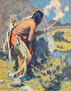 Eanger Irving Couse Oil, " Turkey Hunter"