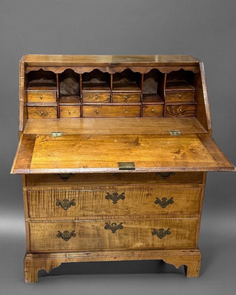 American Flame Maple Drop Front Desk, ca. late 18th century (1 of 12)