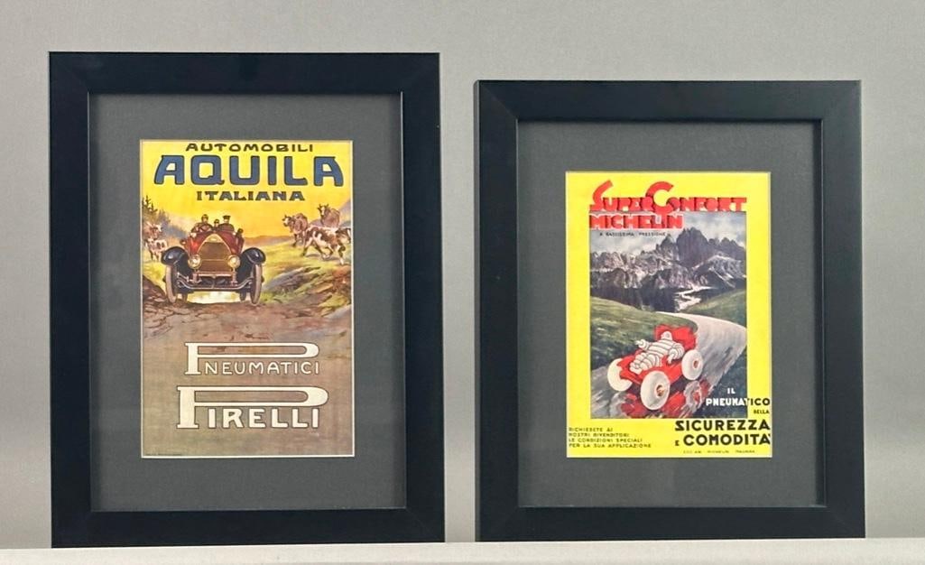 Two Vintage Tire Advertisements, Michelin and Pirelli Tires (1 of 14)