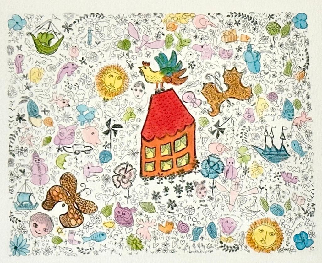 Margarita Galetar Etching, "Rooftop" (1 of 10)