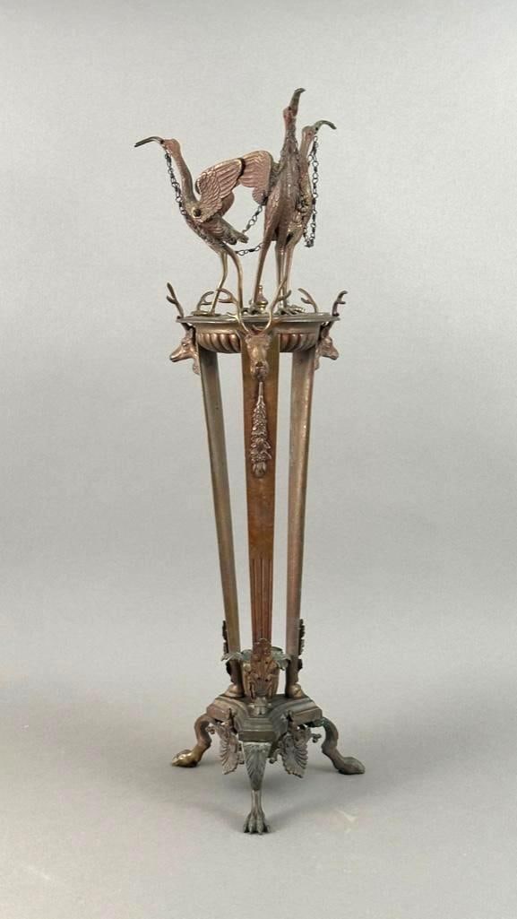 Grand Tour Bronze Oil Lamp Ornament, After a Pompeiian Original (1 of 9)