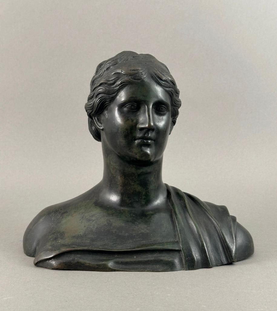 A Grand Tour Bronze Bust of Sappho, 19thc. (1 of 8)