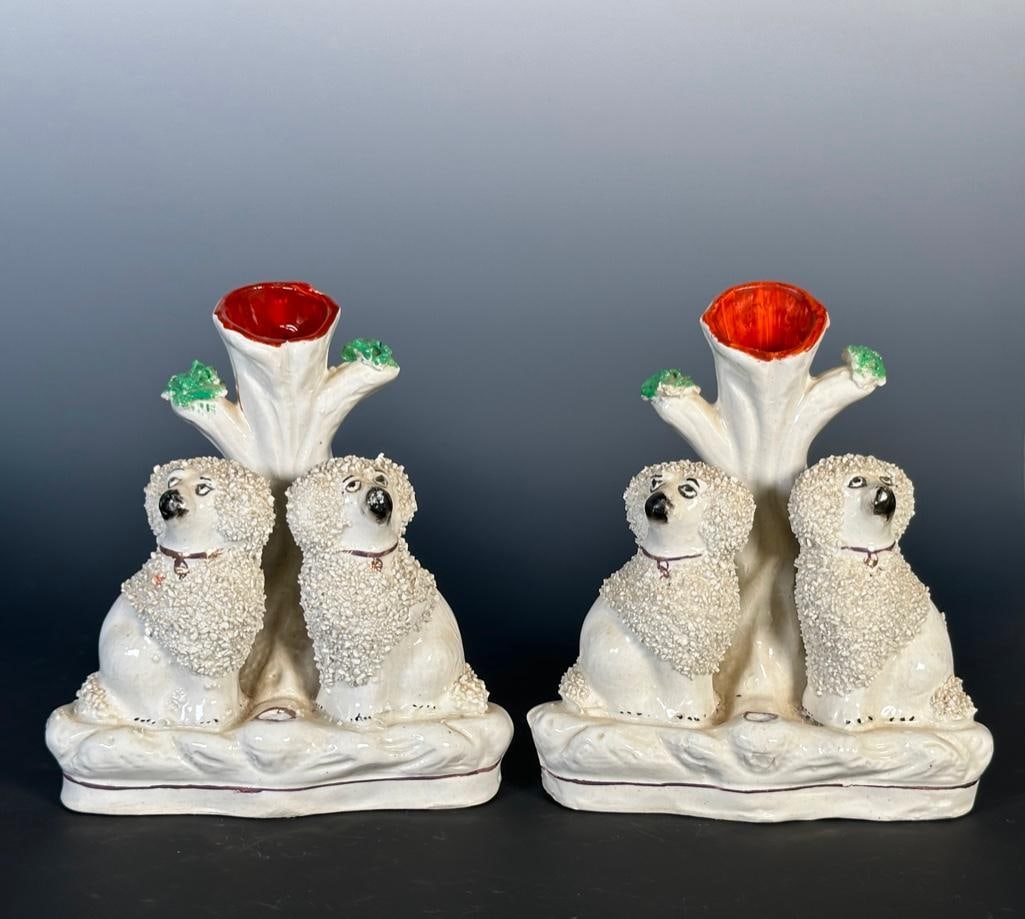 Pair of Staffordshire Spill Vases with Spaniels (1 of 6)