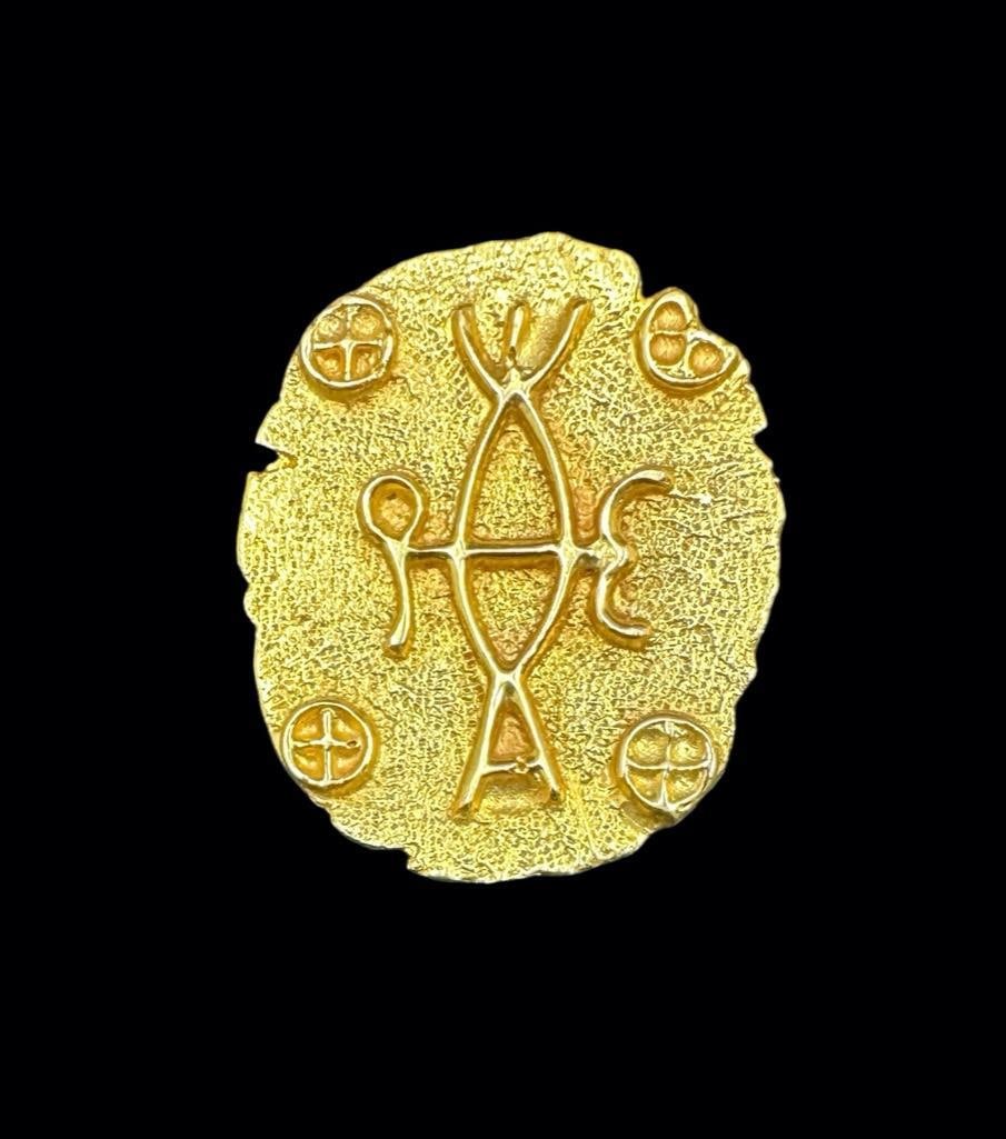18K Greek Style Coin Pin (1 of 3)