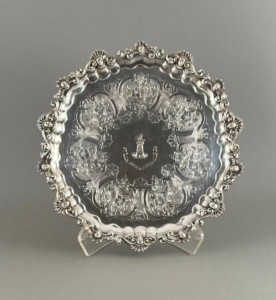 A Fine Sterling Footed Tray, London 1859 (1 of 10)