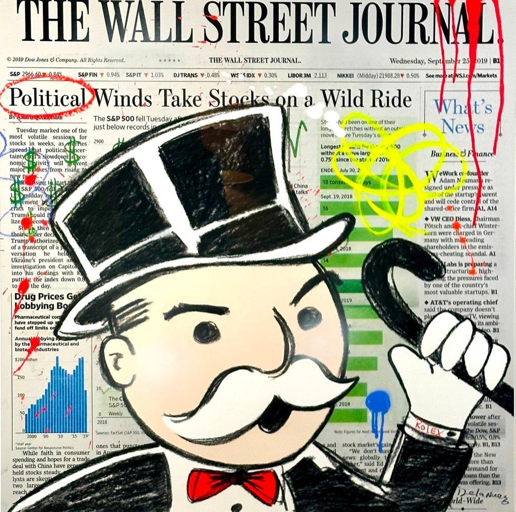 Nelson De La Nuez Giclee, "Wall Street Frenzy" (1 of 9)