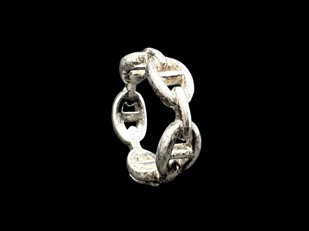 Hermes Sterling Silver Chaine D'Ancre Ring (1 of 9)
