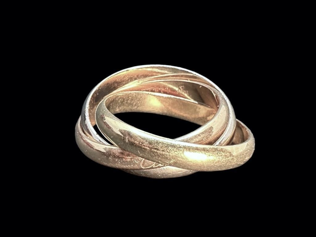 Cartier 18k Tri-Color Gold Trinity Ring (1 of 5)