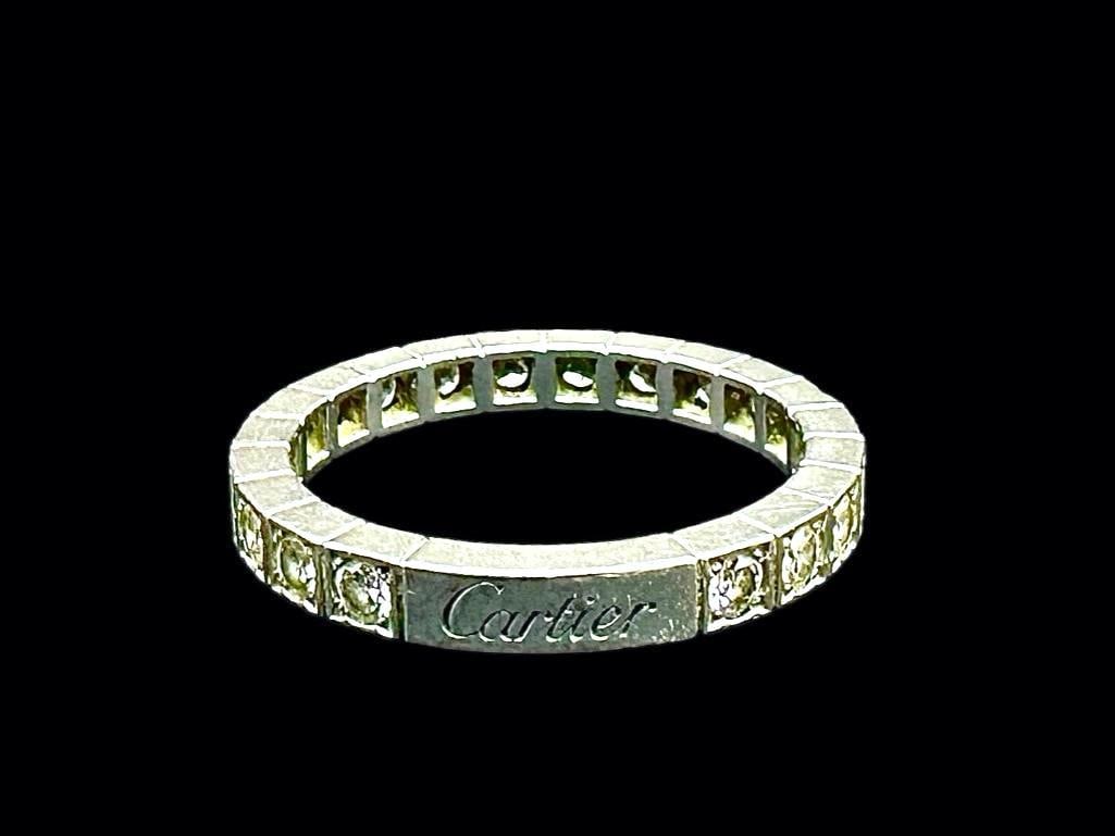 Cartier 18K White Gold Lanieres Diamond Eternity Band Ring (1 of 7)