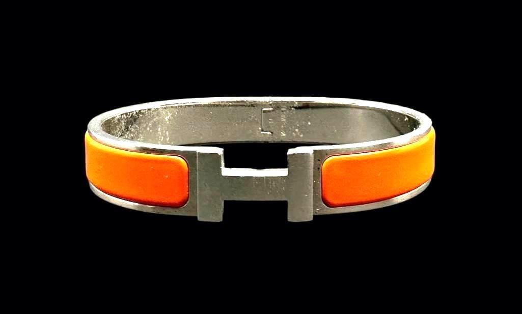 Hermes Click H Bracelet, Orange Fruite (1 of 7)