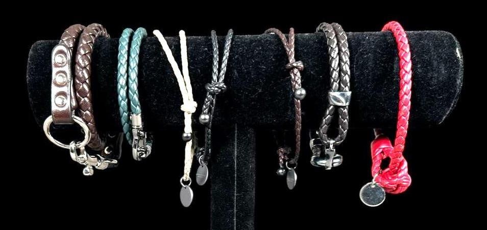 Assorted Lot of Braided Leather Bracelets (1 of 7)