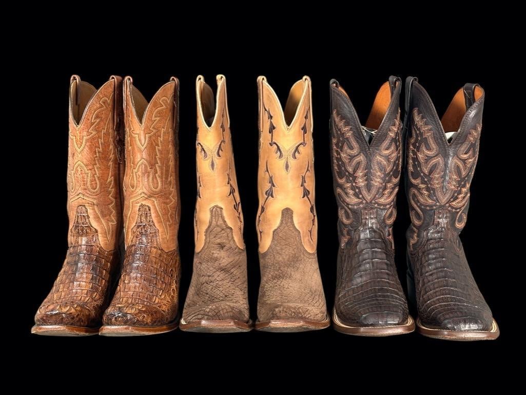 Three Pairs of Mens Lucchese Cowboy Boots (1 of 20)