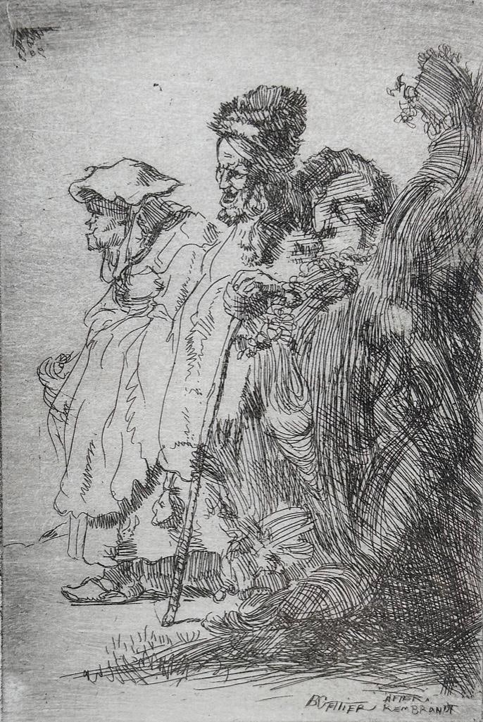 B.Gettier Etching after Rembrandt Van Rijn, Beggars (1 of 8)