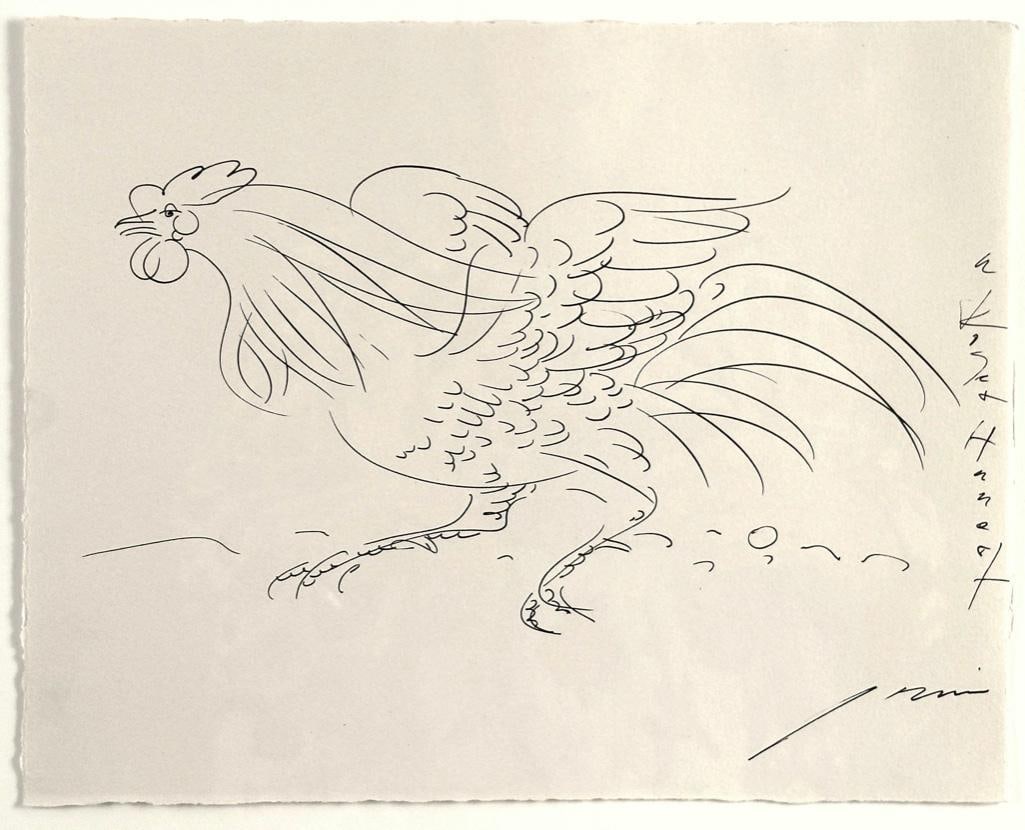 Hans Erni Drawing, Rooster (1 of 6)