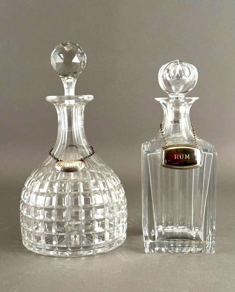 Two Crystal Decanters with Silver Bottle Tags (1 of 9)
